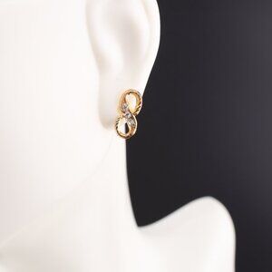 Elegant Sparkling Design Women's 14k Gold Infinity CZ Stud Earrings‎ Jewelry **